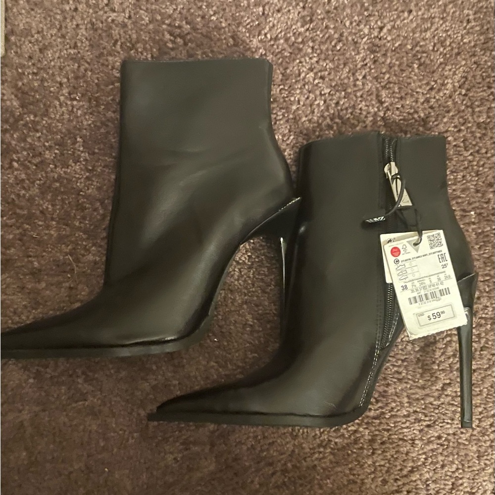 Zara Black Heel Boots